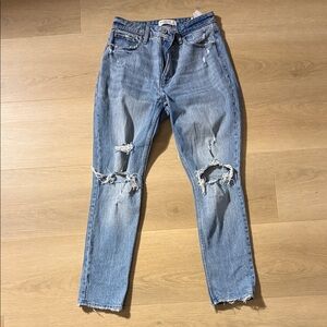 Abercrombie Distressed High Rise Curve Love Denim